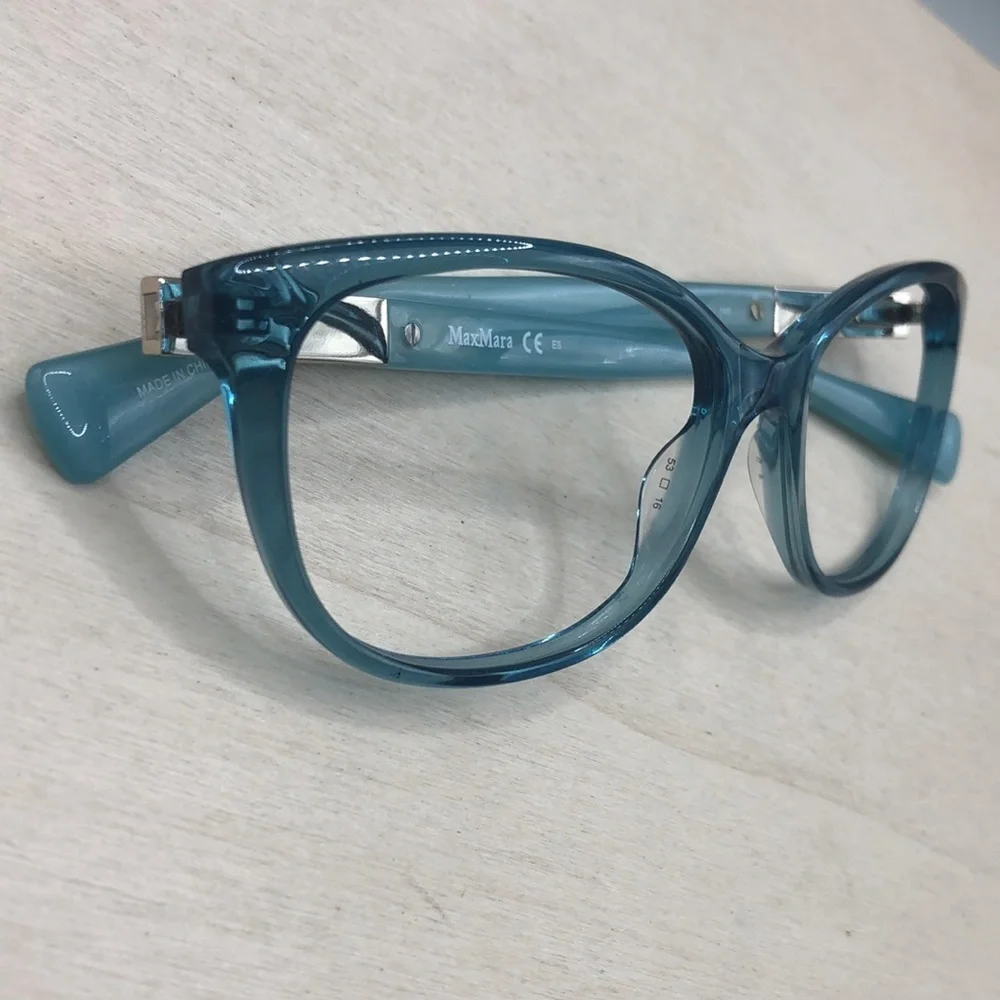MAX MARA mm1206 Eyeglasses in color YTV 53 -16-140 aqua crystal blue FRAMES ONLY